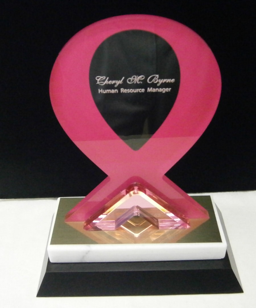 Acrylic pink ribbon